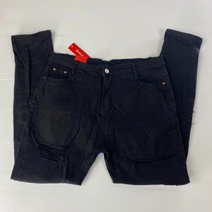 Women's Size XXL Black Ripped Skinny Slim Pants